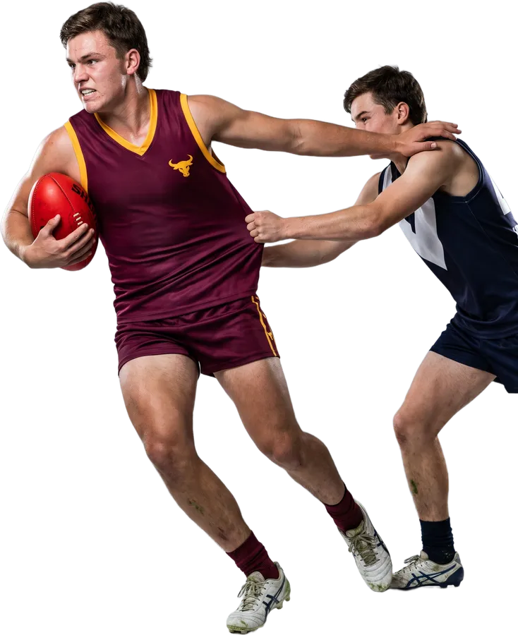 Youth player breaking a tackle
